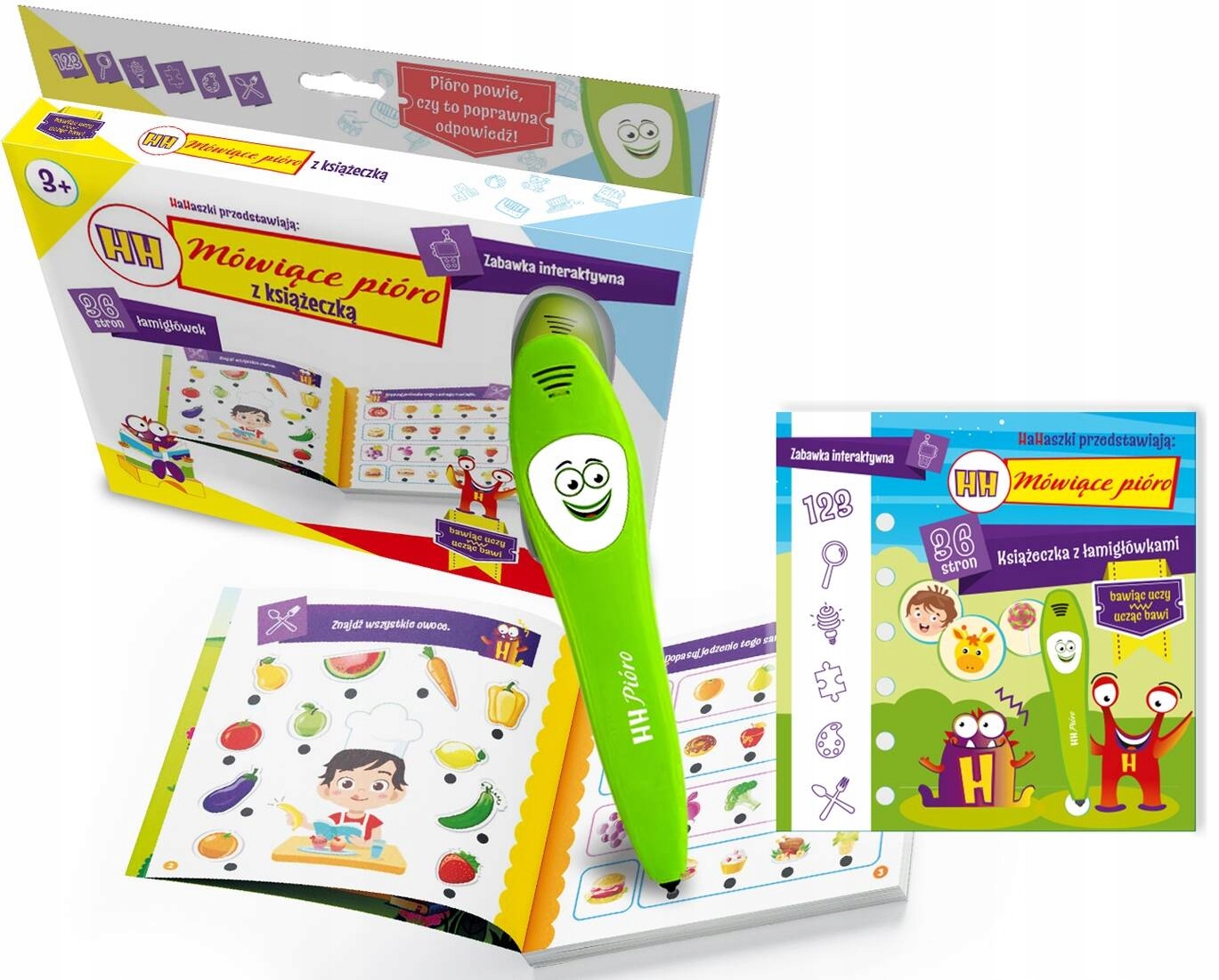 MÓWIACE PIÓRO + KSIĄŻECZKA INTERAKTYWNA Edukacyjna Łamigówki Marka HH Poland