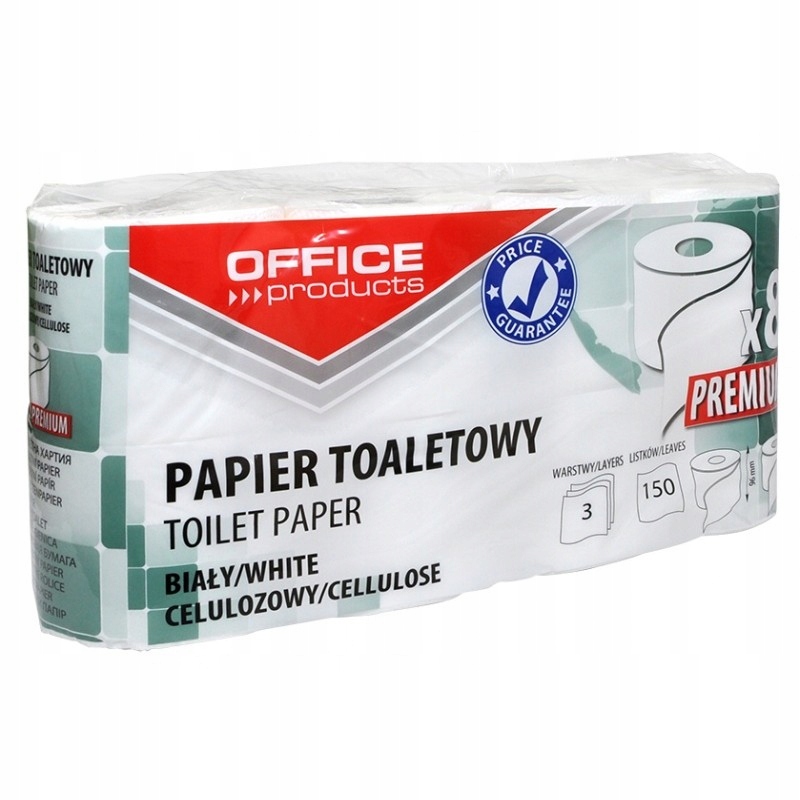 

Papier toaletowy biały Premium 3-warstwy 8 rolek