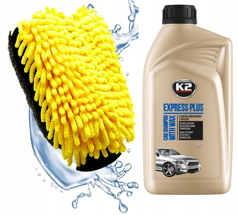 K2 Szampon Z Woskiem Do Mycia Auta K141 Rękawica Do Mycia Auta Samochodu