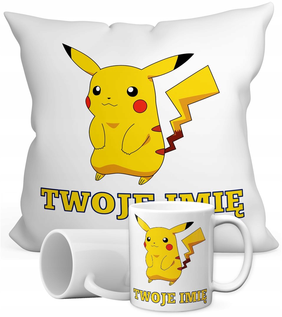 

Pikachu Zestaw Kubek+poduszka+dowolne Imię