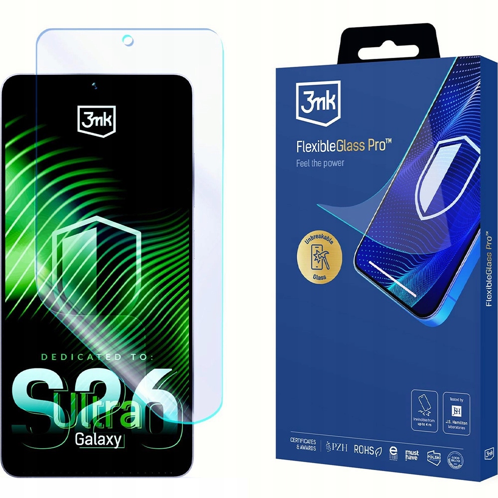 Szkło hybrydowe 3mk do Galaxy S26 Ultra na ekran, mocne ochronne cienkie 7H