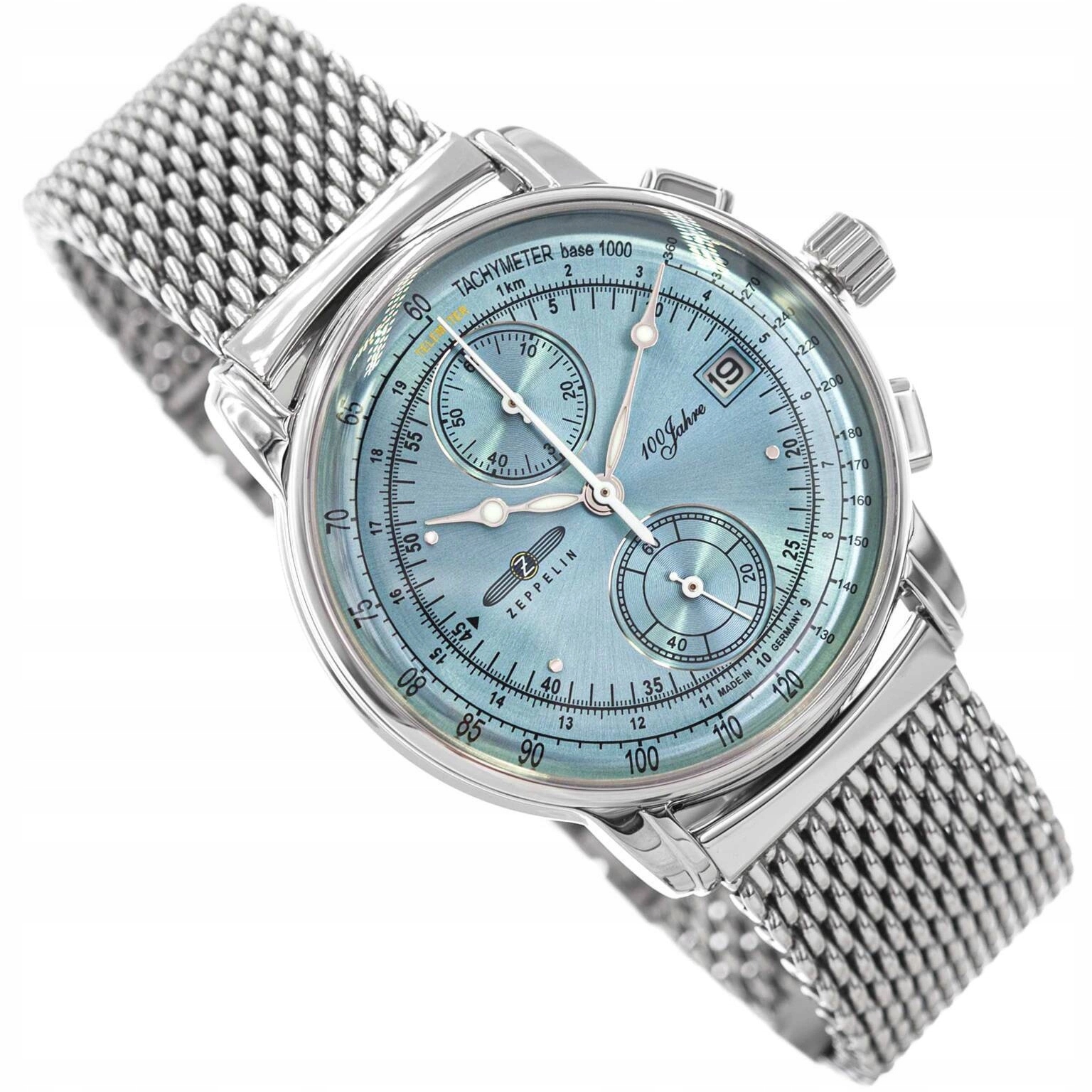 Pánské Hodinky Zeppelin 8670M-4 100 Jahre Stříbrné Datumovka Chronograf