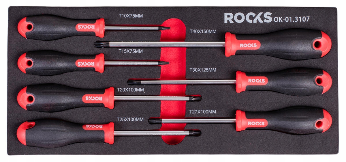 Zestaw Wkrętaków Torx 7 Części Rooks Stal Crv Ergonomiczny Wkrętak