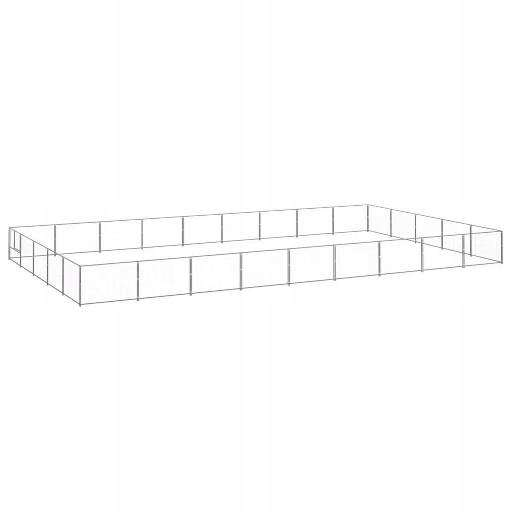 Levně Kotec pro psa, stříbrná, 45 m², ocelová
