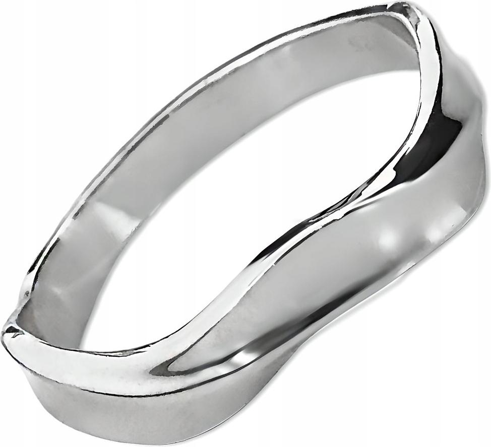 Stříbrný prstýnek 925, hladký, kroucený dámský prsten r26 s lesklým vzorem