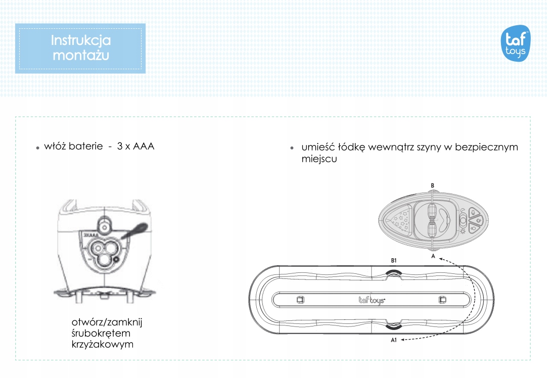 Taf Toys MUZYCZNA łódka, projektor Szerokość produktu 41 cm