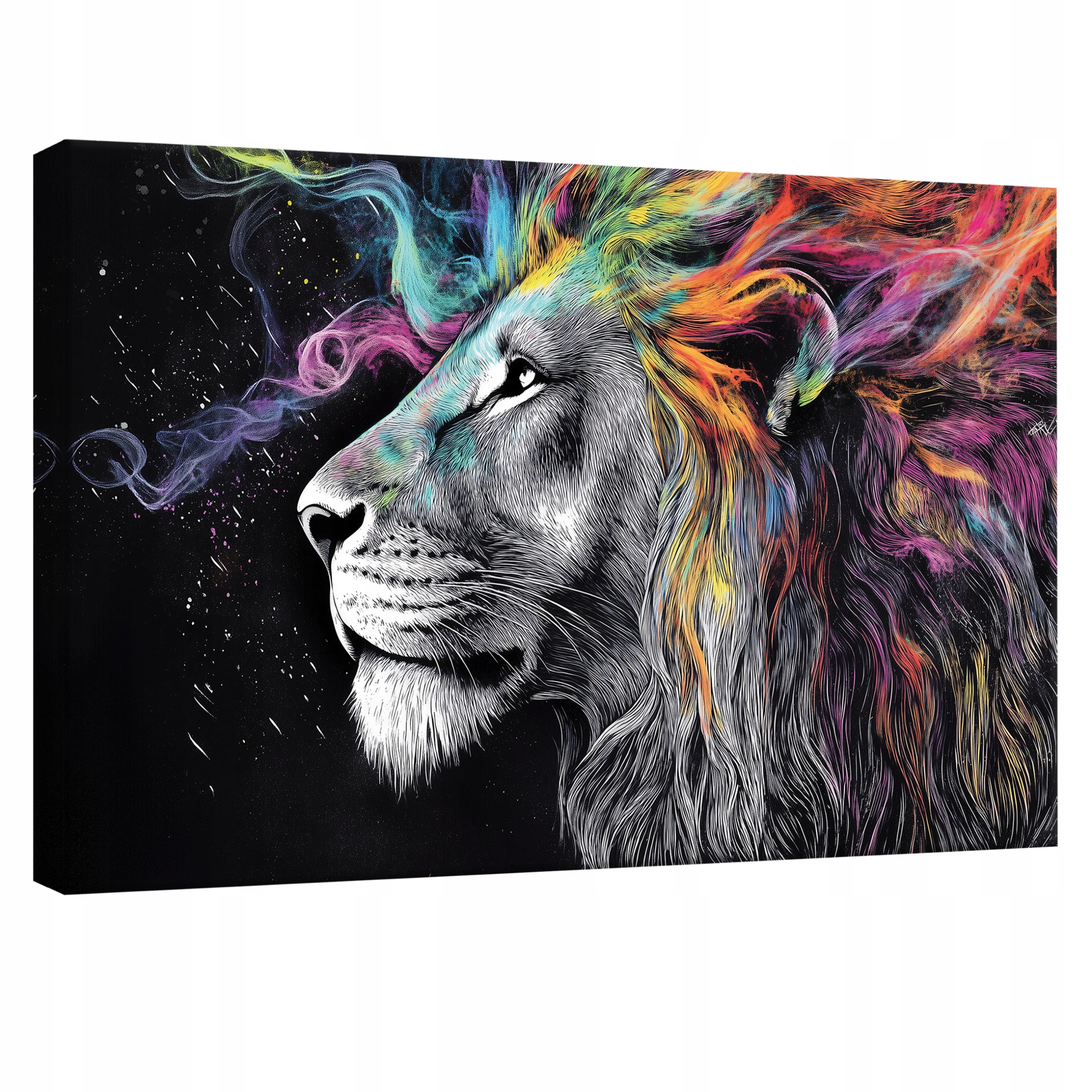 Obraz 120x80 Lev barevná hříva síla energie divoká příroda umění
