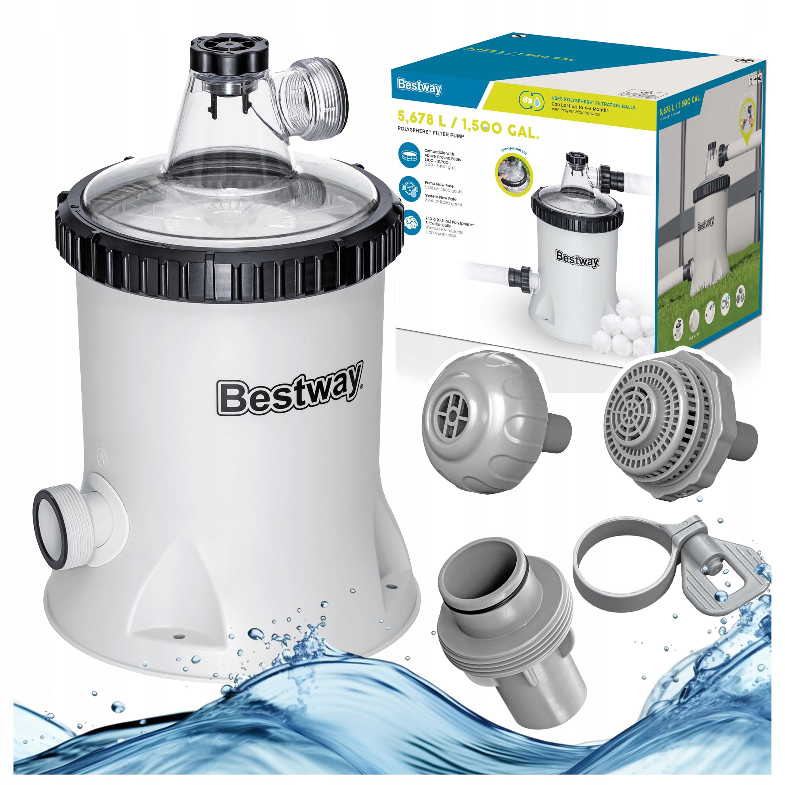 Filtrační bazénová pumpa Do Bazénu Bestway 58870 vložka Filtrační kuličky