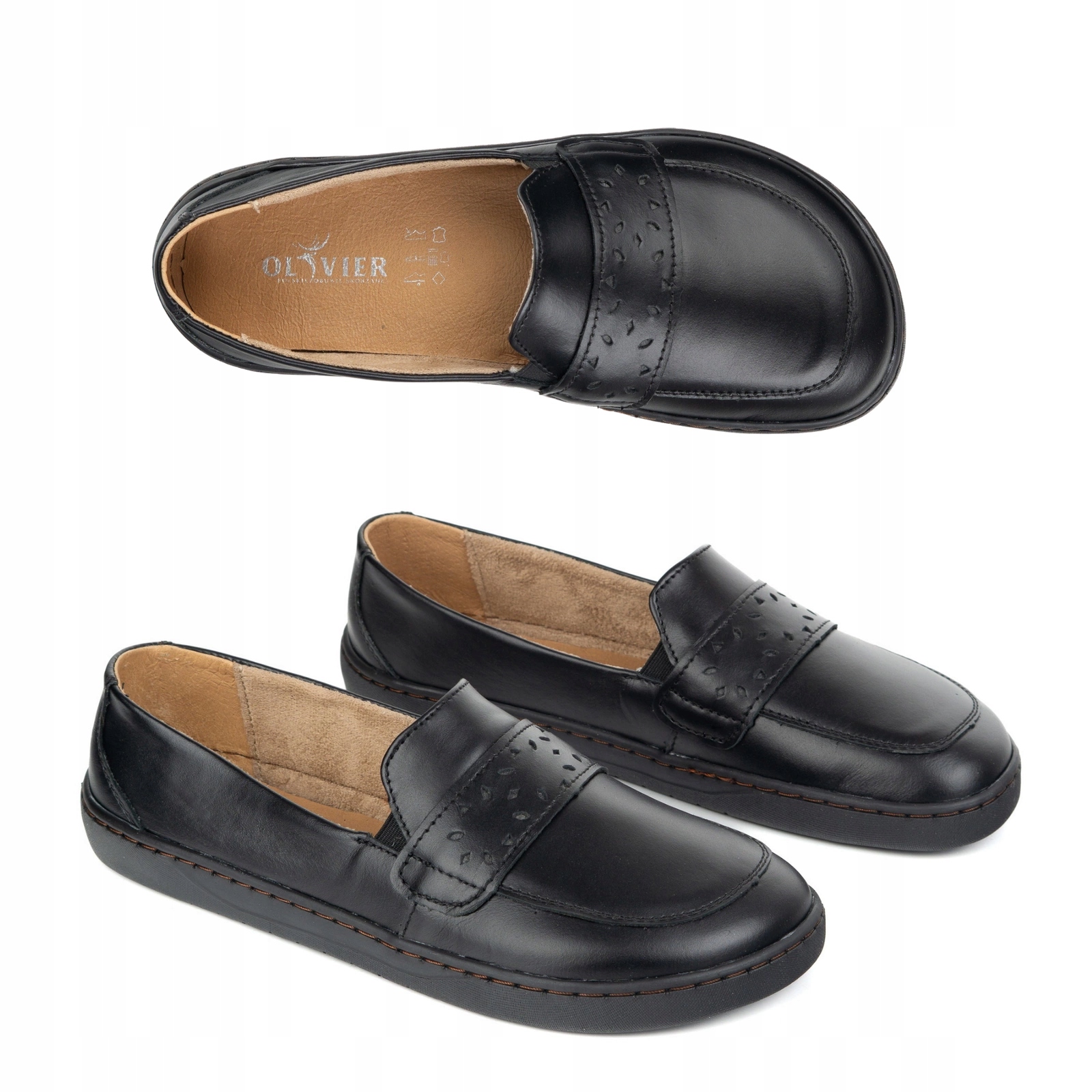 Dámské barefootové mokasíny Inga na široké chodidlo Polské černé 41