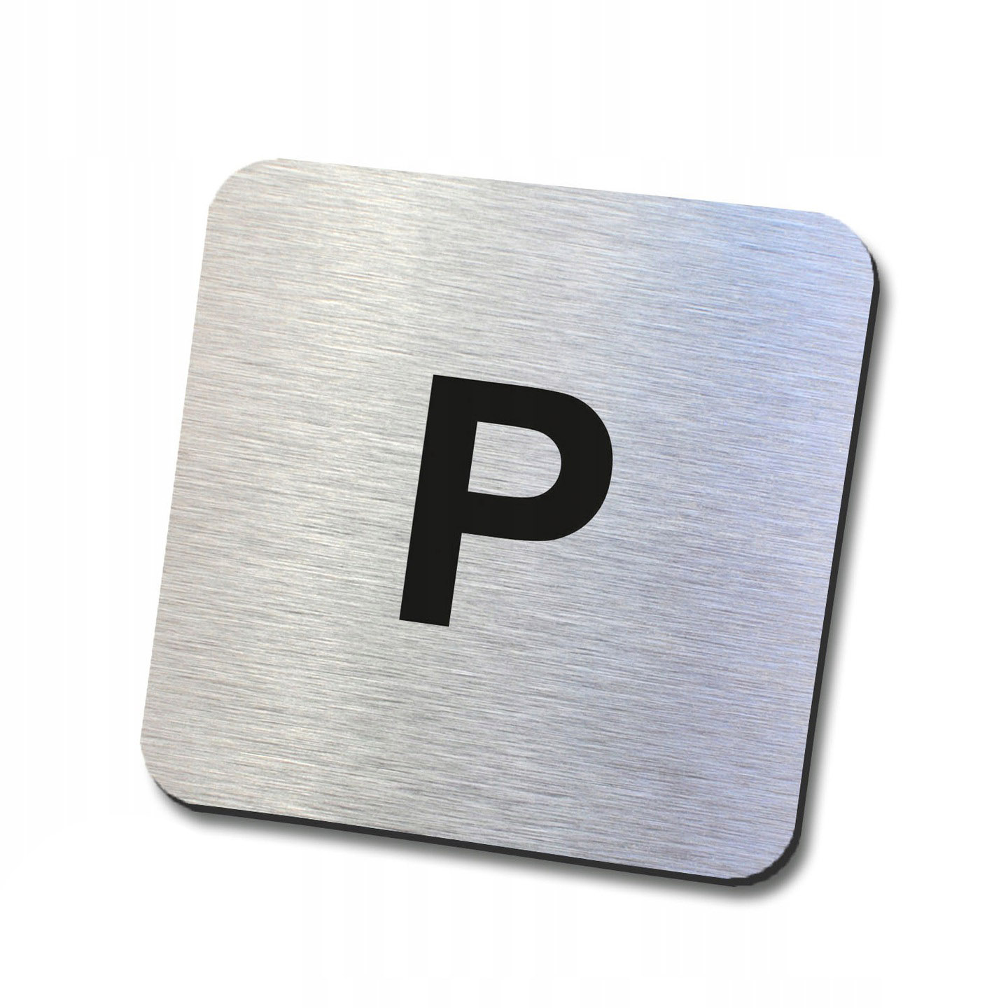 Srebrna tabliczka informacyjna parking 10x10cm