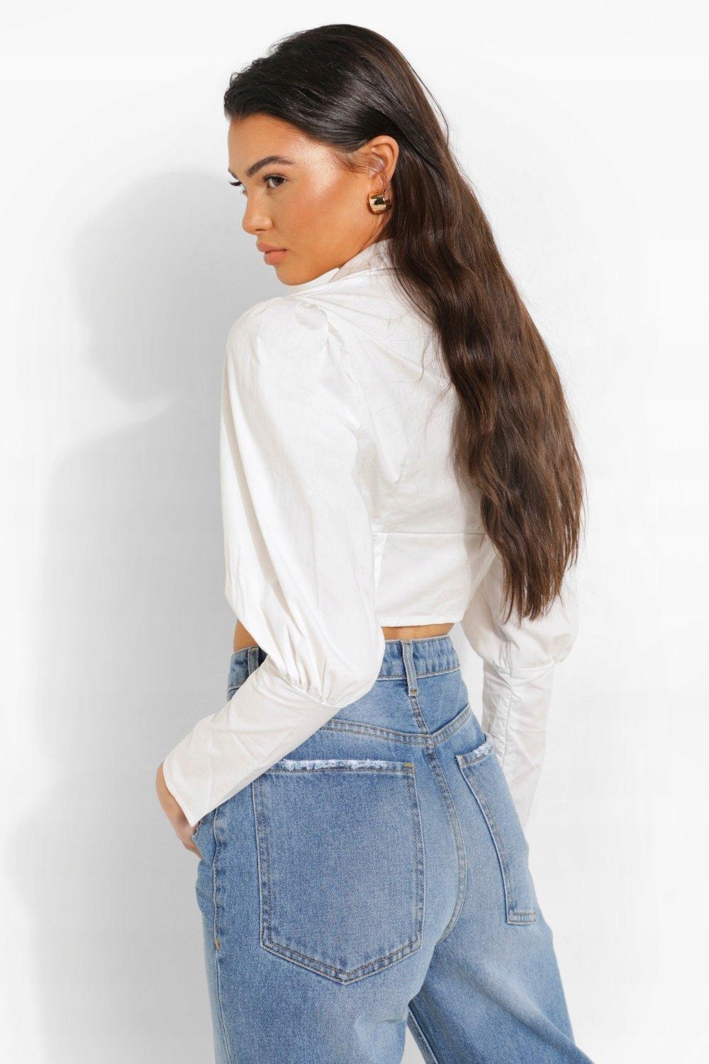 FLAMANT ROSE KOSZULA KRÓTKA NA HAFTKI BIAŁA L 1YHJ Rękaw długi rękaw