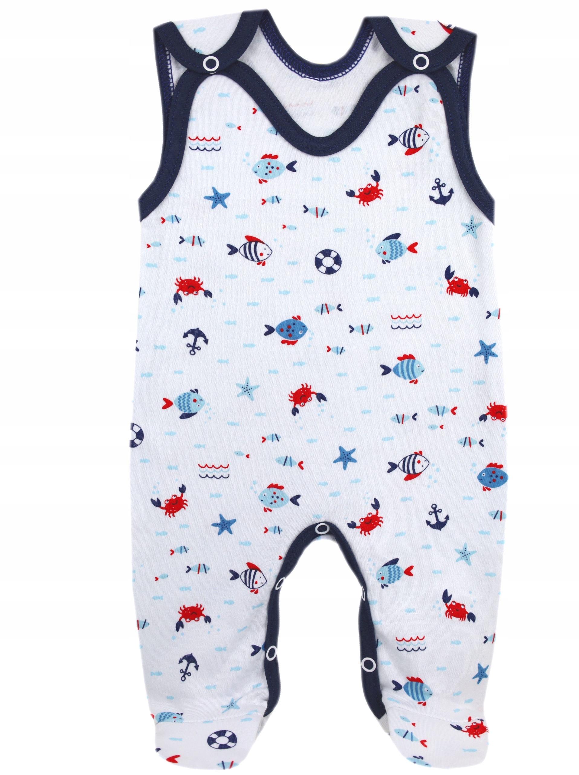 ŚPIOCHY NIEMOWLĘCE ŚPIOSZKI BAWEŁNIANE ROZPINANE r.74 RYBKI /1g/ Marka kaia-baby