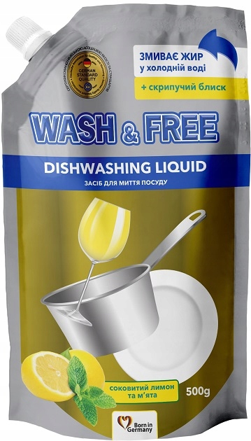 

Wash&Free Płyn do mycia naczyń Cytryna Mięta 0,5L