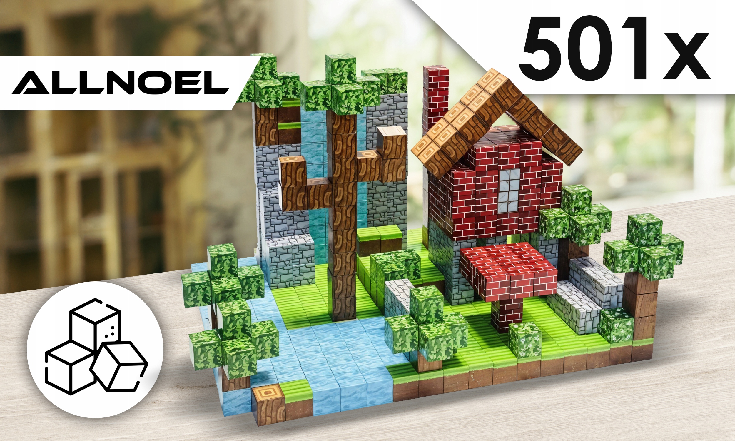 MAGNETINIAI KALADĖLIAI 501 EL VAIKAMS SKIRTI KUBELIAI + 6 FIGŪRĖLIŲ PIKSELIAI Gamintojo kodas Magnetiniai kaladėlės kubeliai 501 EL XJB124