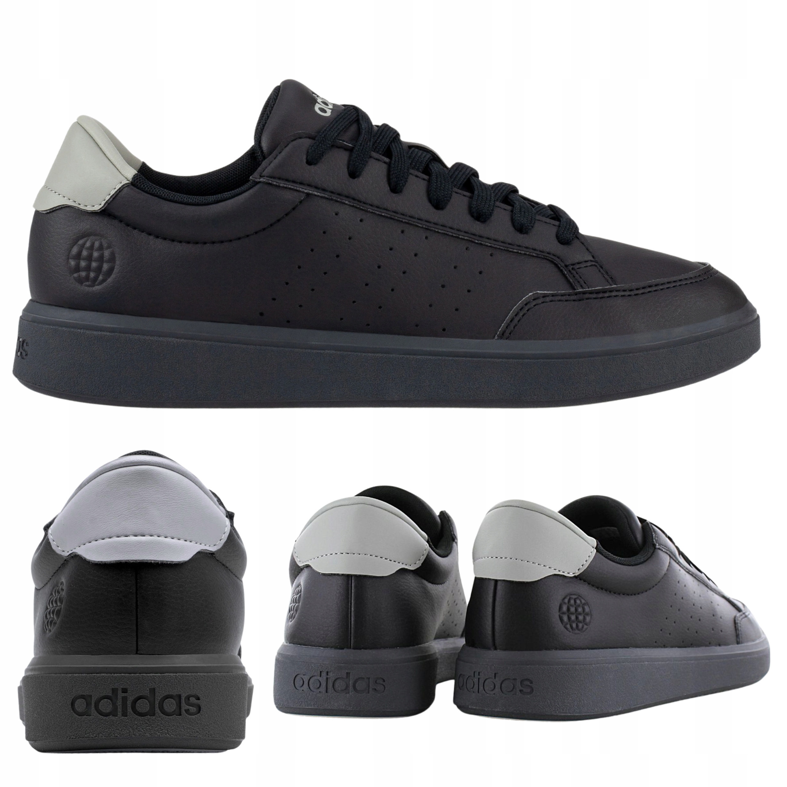 Boty Tenisky Pánské Černé Kůže Pohodlné Adidas Nova Court Vel. 42 2/3