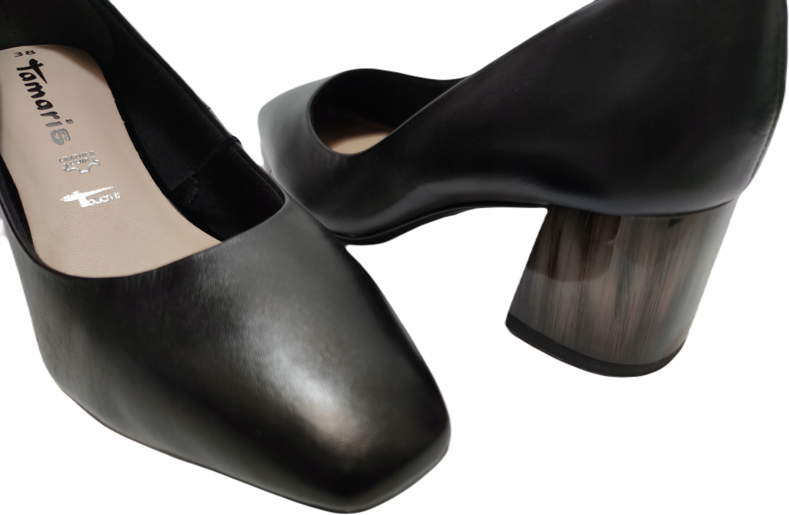 Pohodlné kožené lodičky Tamaris 22412 černé, velikost 36