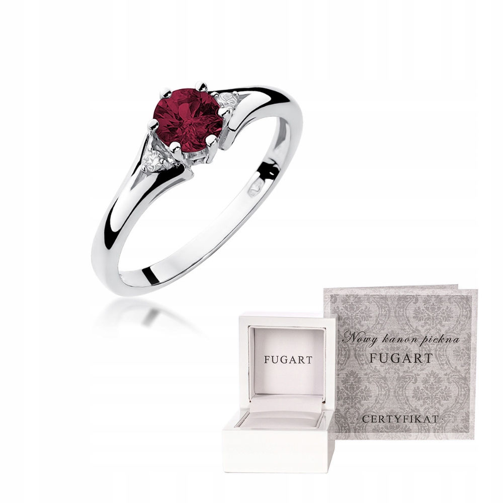 Prstýnek s brilianty a rubínem r6