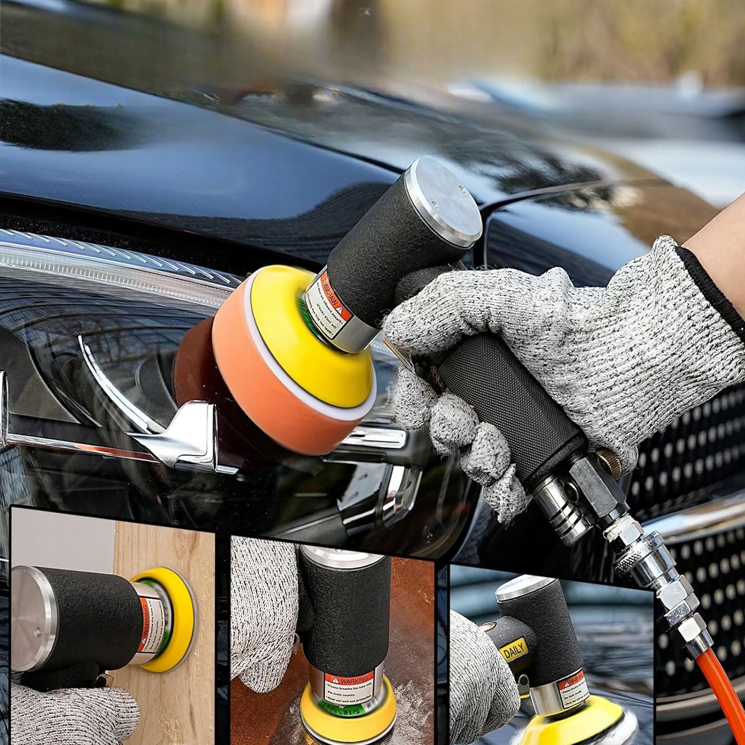 POLERKA SAMOCHODOWA SZLIFIERKA 1"/2"/3" + ZESTAW GĄBEK 25MM/50MM/75MM Marka Bedee