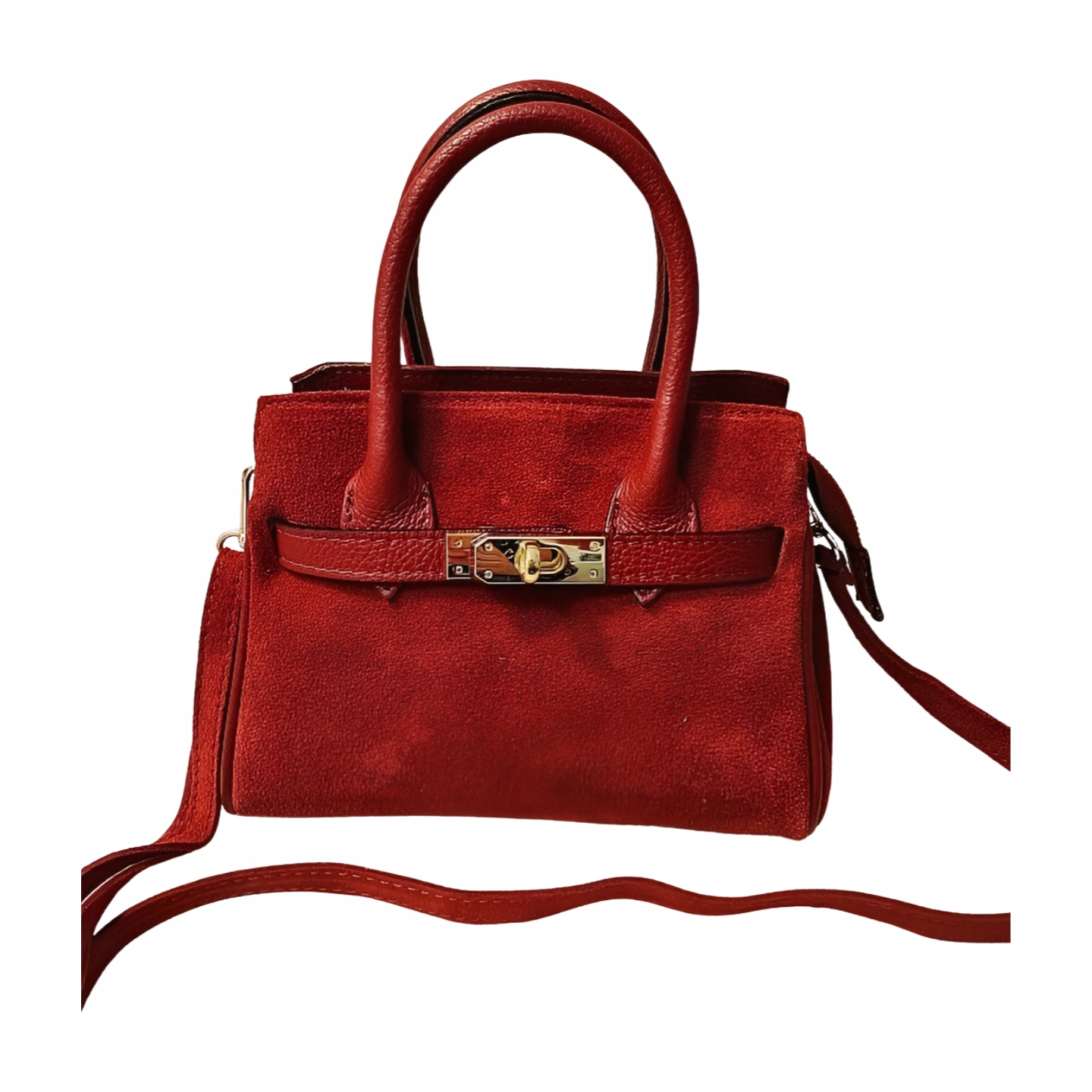 Massimo Contti mini shopper kabelka ze semiše bordó