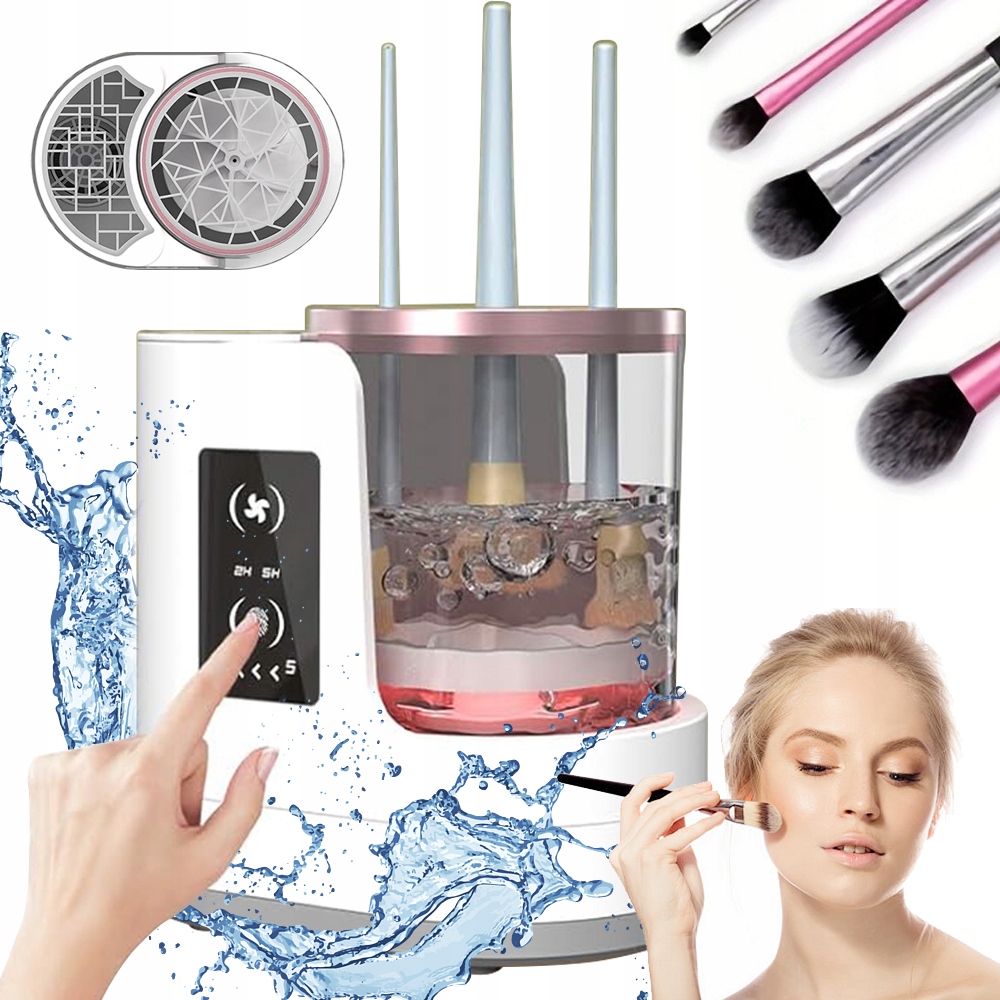 Přenosný stroj na čištění štětců na líčení a houbiček Automatický 3v1 Usb