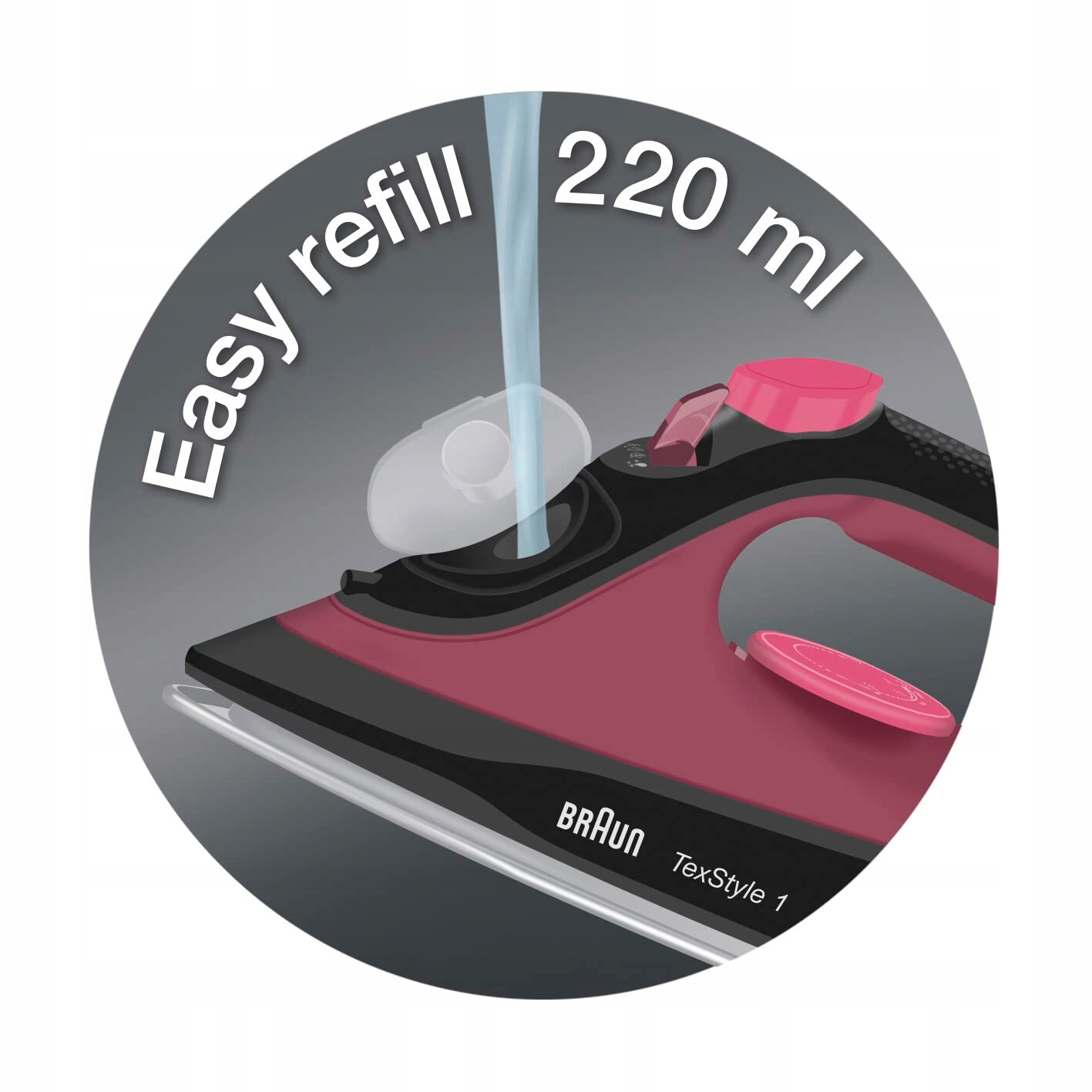 BRAUN TexStyle 1 Żelazko 2000W SuperCeramic Precyzyjna Końcówka 220ml Eco — miniatura 5