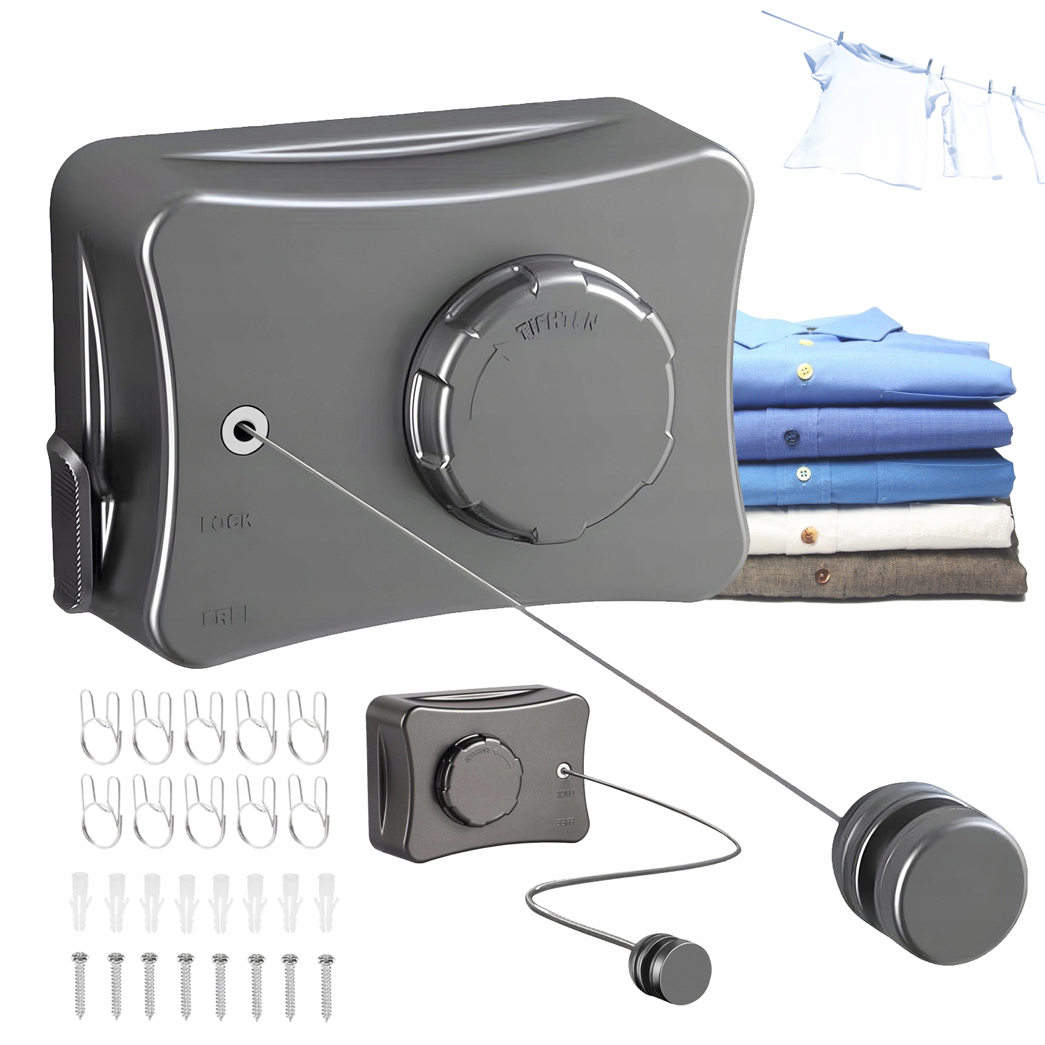 Levně Teleskopická Nástěnná Sušička Z Nerezové Oceli Pro Balkon A Terasu