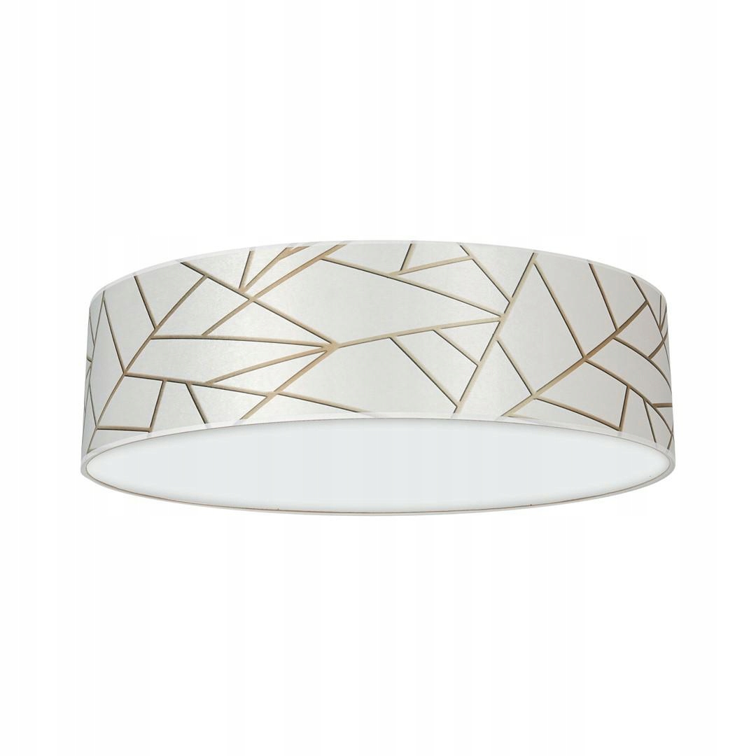 Stropné Svietidlo Ziggy Biely Zlatý Abažúr 3xE27 50 cm Závesná lampa do izby