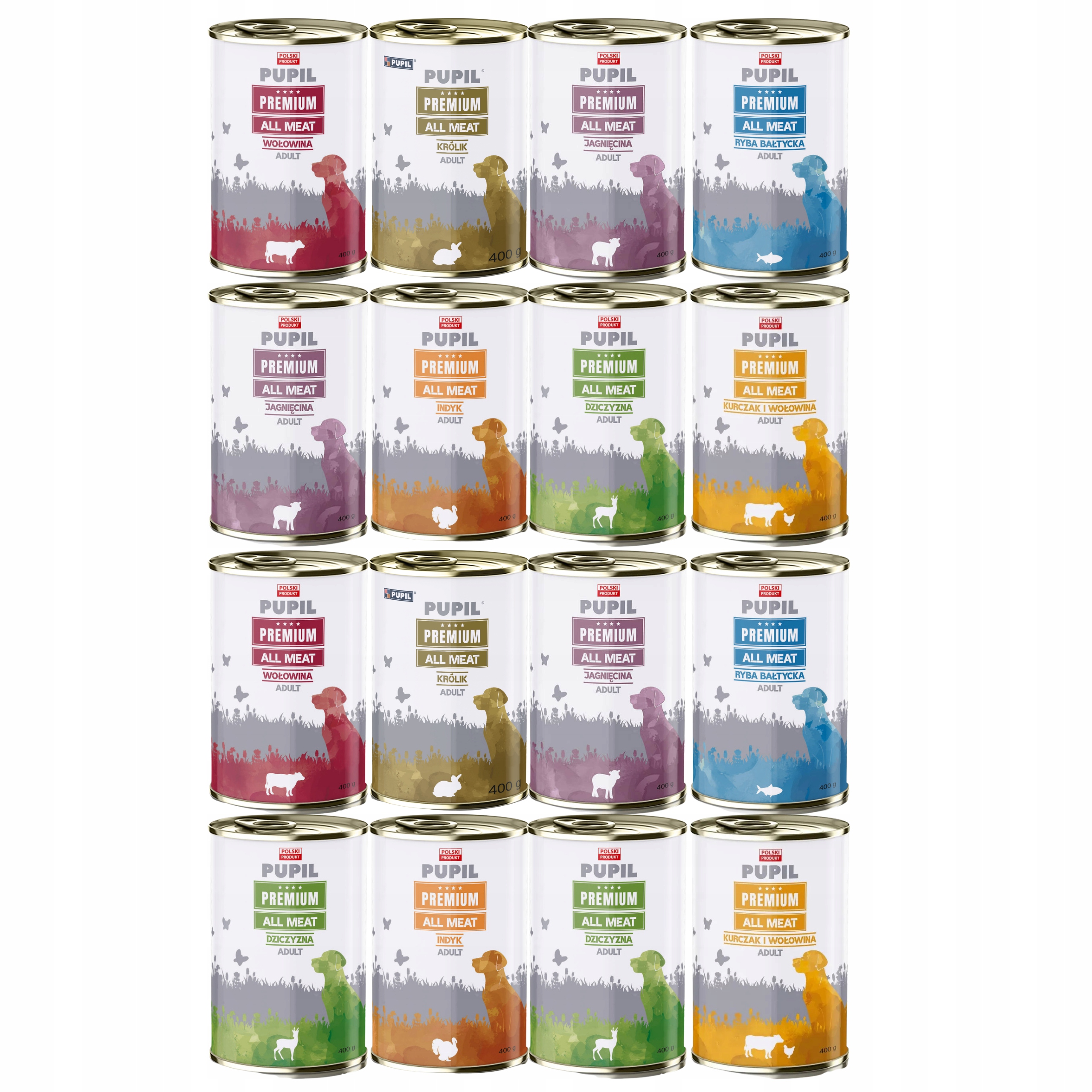 Levně Pupil Premium All Meat Krmivo mokré pro psa mix chutí 16 x 400 g