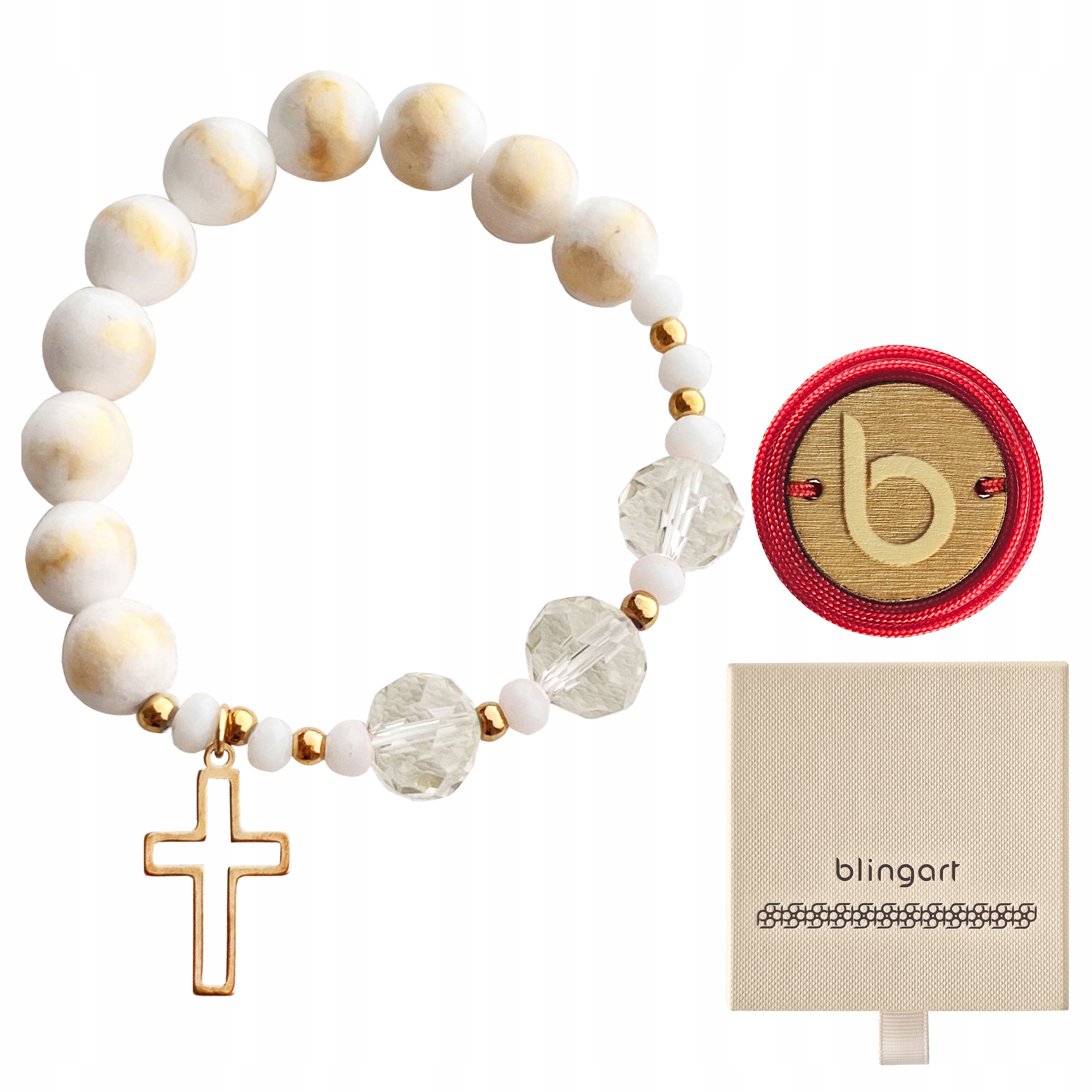 Náramek pro dívku, chlapce, růženec, Suvenýr z jadeitu Blingart