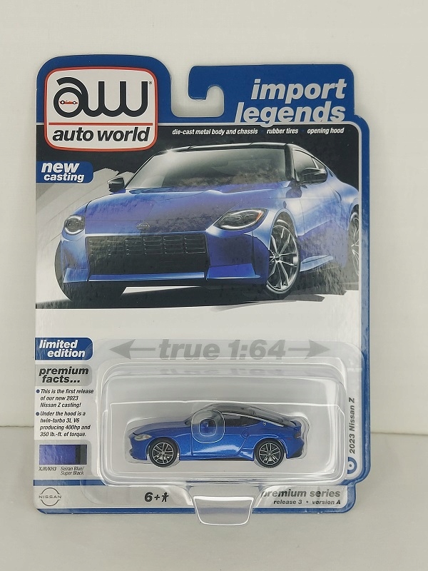 Auto World Nissan Z 2023 Yellow 64412 B 1/64 Scale Model Auto