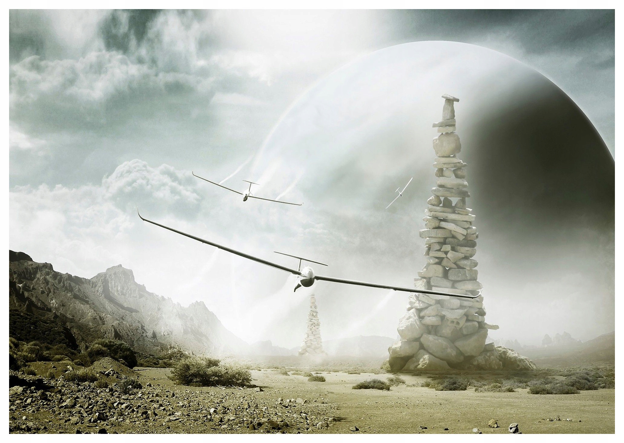 Tapeta Vesmírne hory planéta snov kamenné sny 254x184 vinylová lepidlo