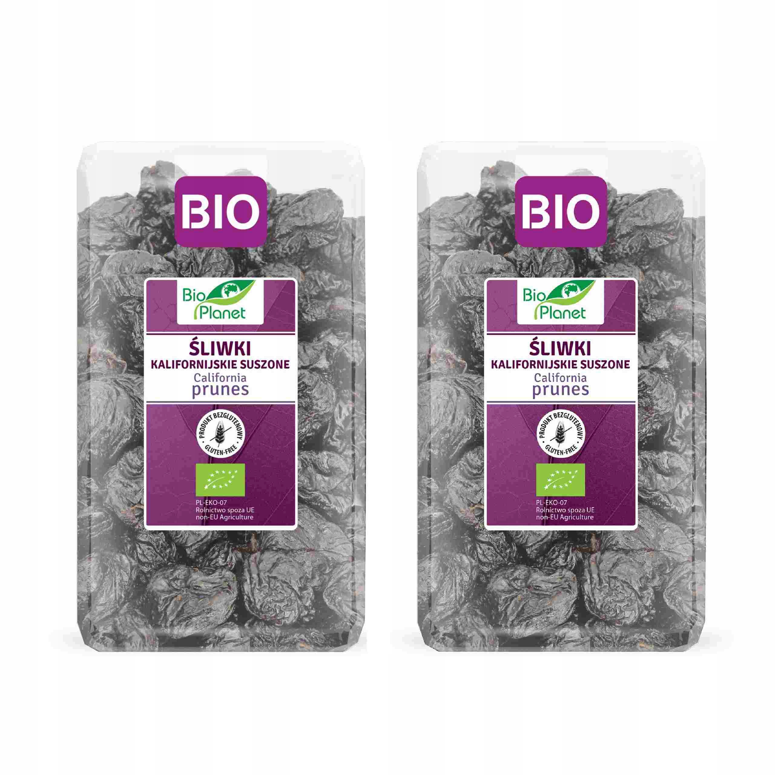 2x Śliwki Kalifornijskie Suszone Bezglutenowe Bio 1 kg Bio Planet