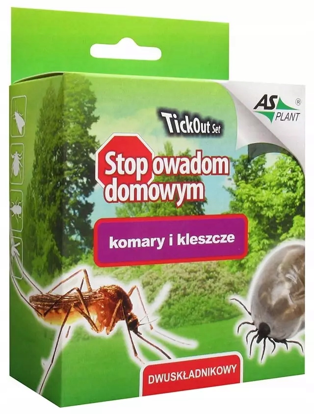 Tickout Set 250ml Asplant zwalcza komary i kleszcze przedłużone działanie