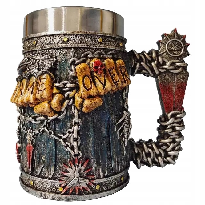 Pivní Sklenice Na Pivo Dárek Pro Hráče 500 ml Dřevěný Dnd Ocel Karčma