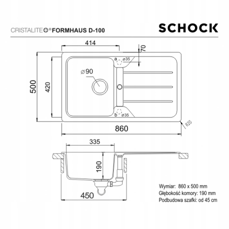 Zlew Schock FORMHAUS D-100 Alpina Kod producenta FORMHAUS D-100