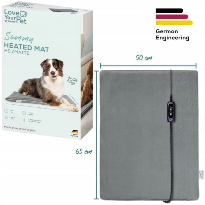 Vyhřívací Podložka Pro Psa A Kočku 65x50 cm Regulace Teploty IPX7