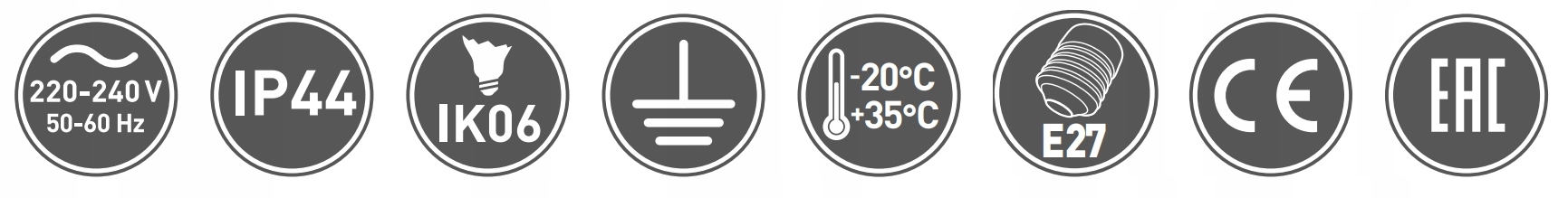 Kinkiet ogrodowy prosty górny LARGO-AU, E27, IP44 EAN (GTIN) 5902801335259