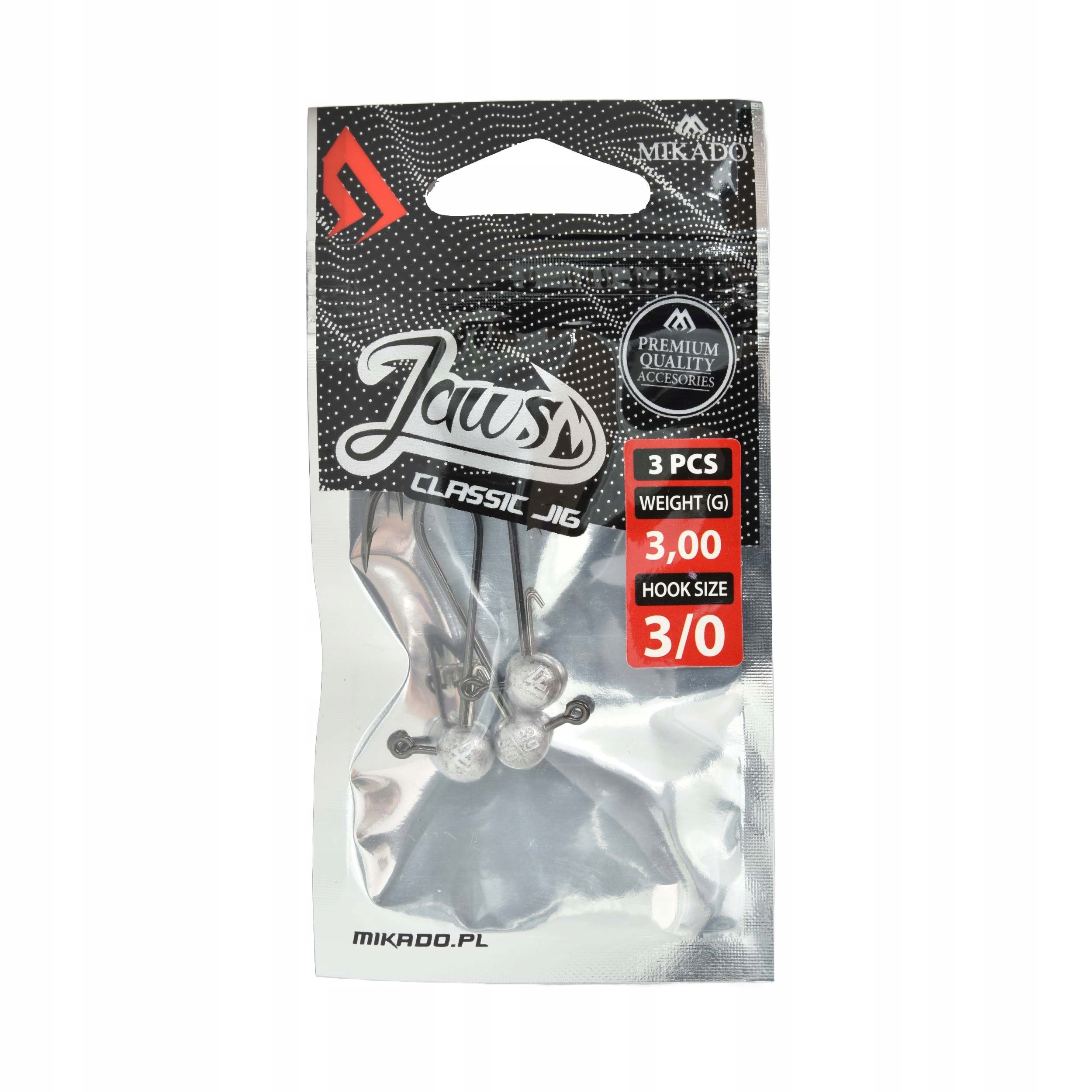 Główka jigowa klasyczna Mikado Jaws Classic rozm.3/0 3g 3szt.