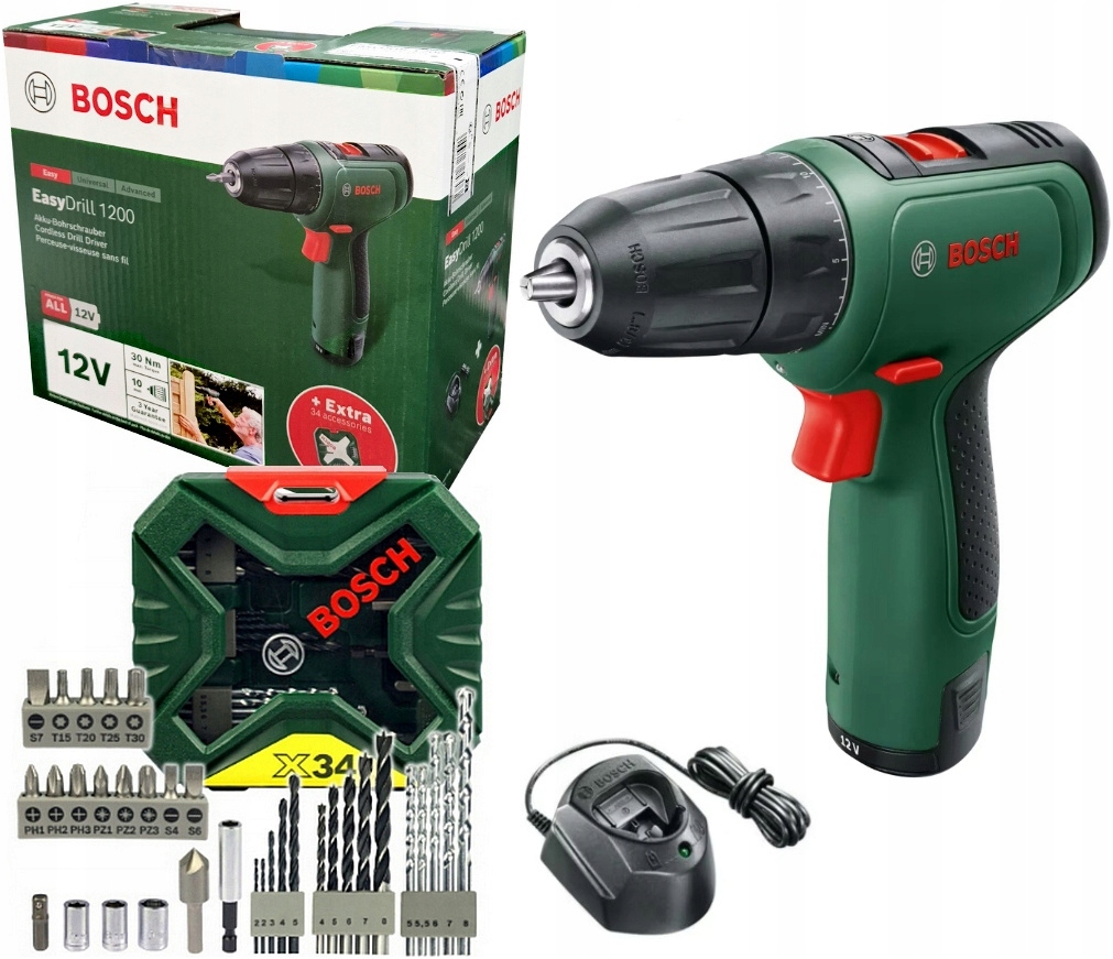 Wiertarko-wkrętarka Bosch EasyDrill 1200 12V 1,5Ah X-Line X34 06039D300A