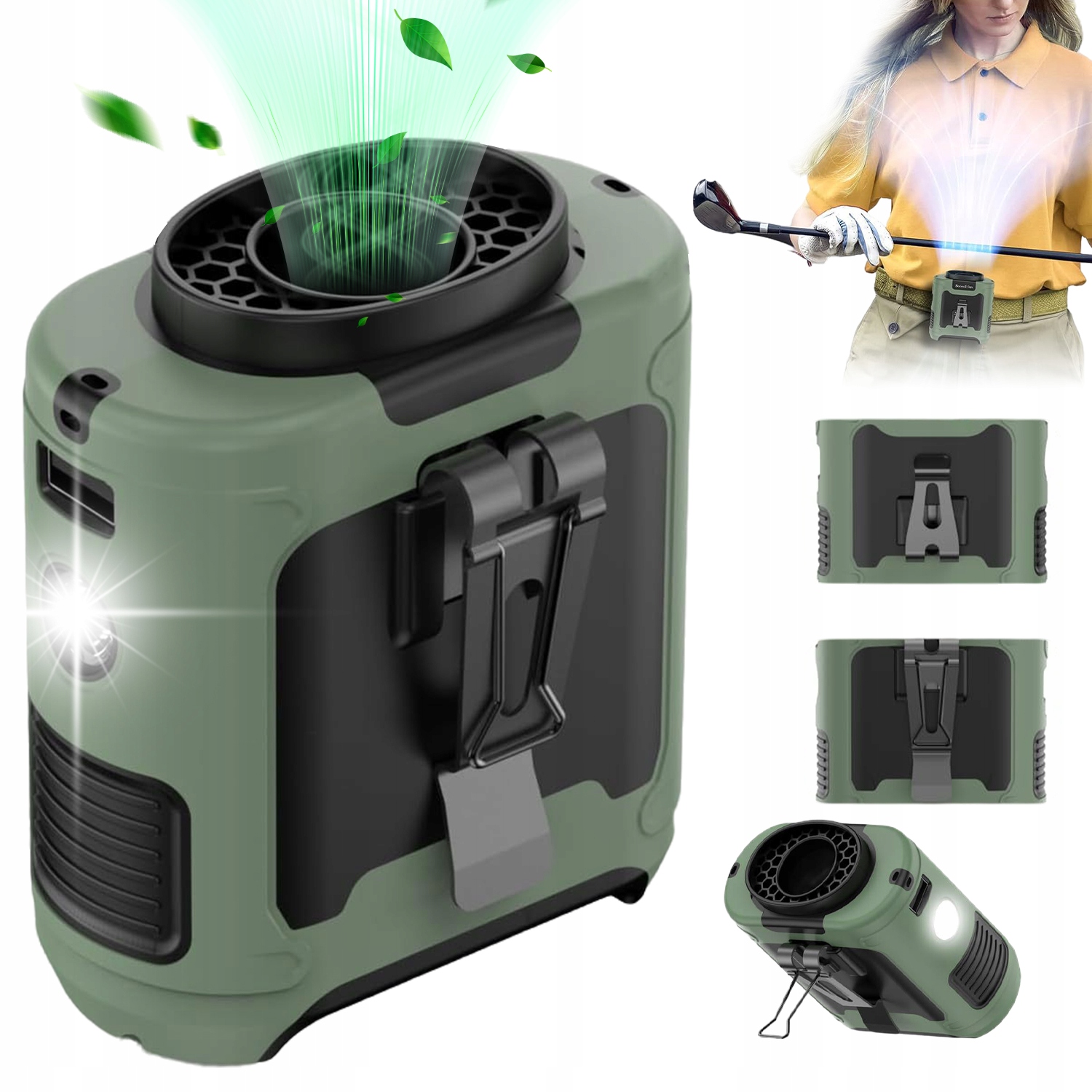 Ventilátorová Svítilna S Klipem Na Pas, 5 Rychlostních Stupňů Pro Kancelář