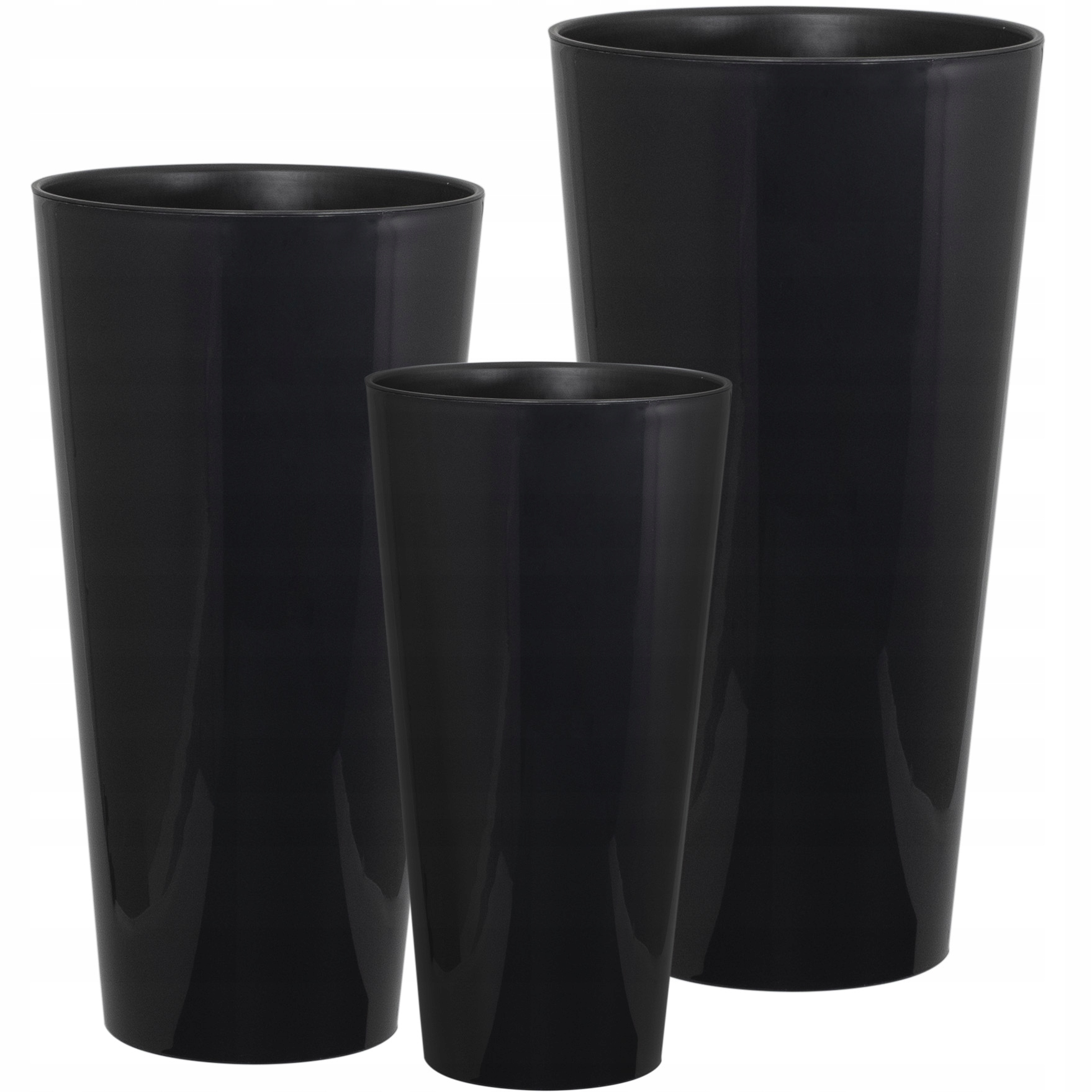 

Zestaw 3x Doniczka Połysk Ogrodowa Donica Wkład