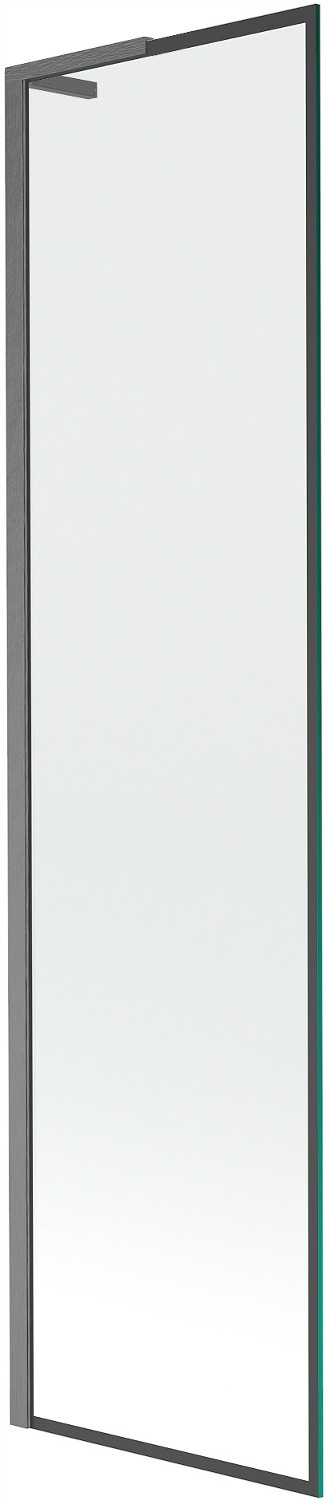 Mexen Next L vanová zástěna 1-křídlová 50 x 150 cm, černý vzor, gun gray ka