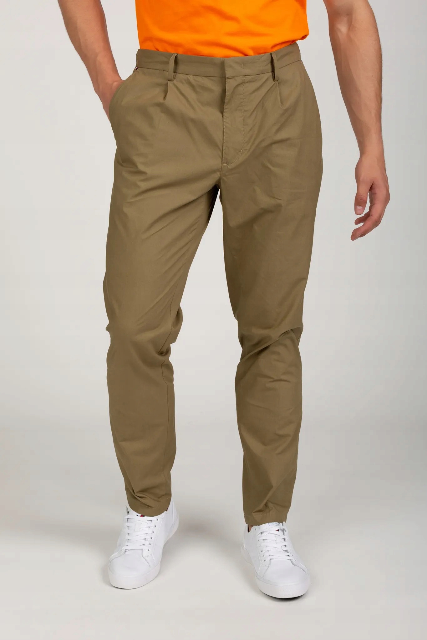 Tommy Hilfiger Chinos Pánské Kalhoty Regular Khaki Bavlna 32/34 7AA