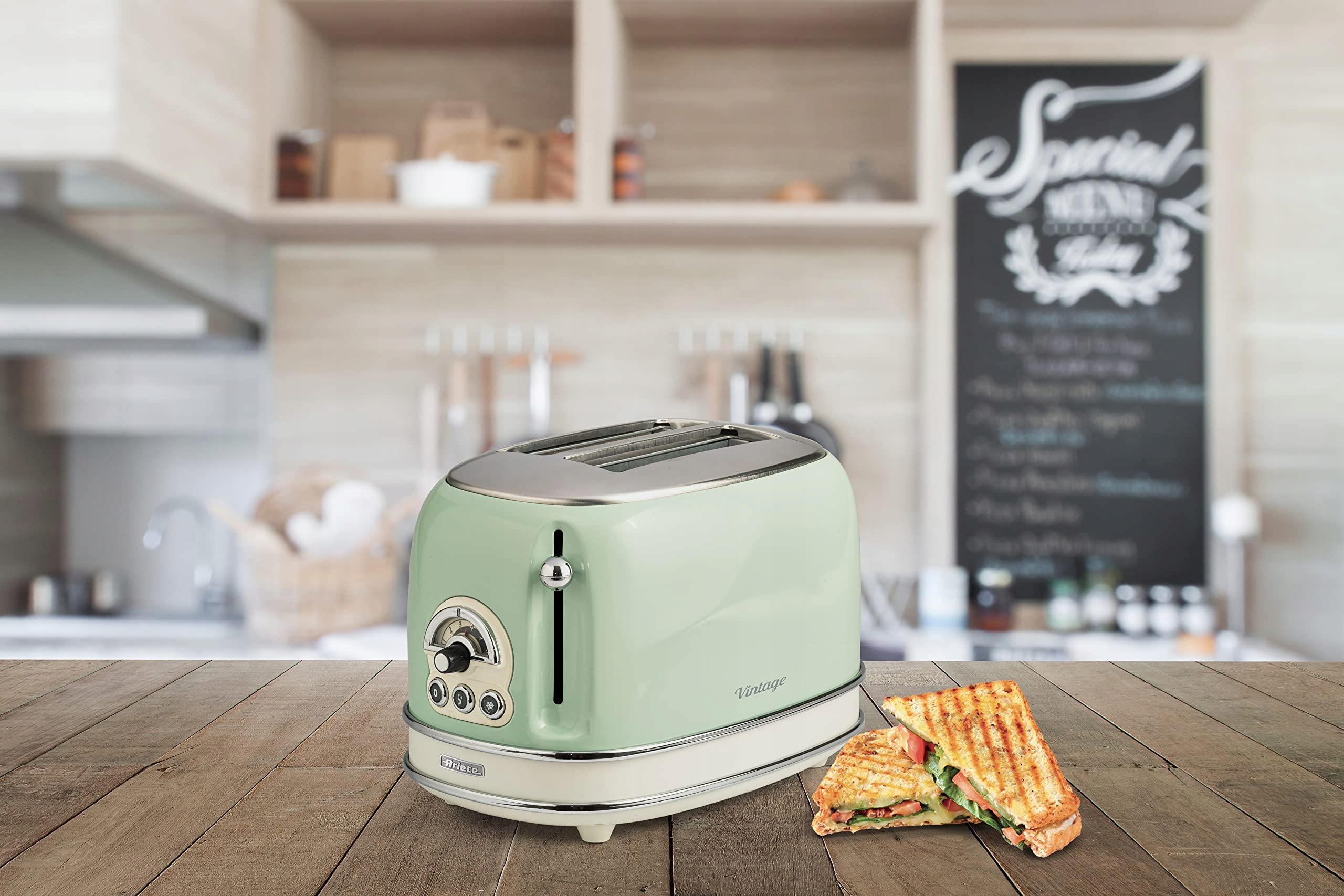 ARIETE Vintage Toster Retro 2-Kromki 6 Poziomów 810W Stal Nierdzewna — miniatura 8