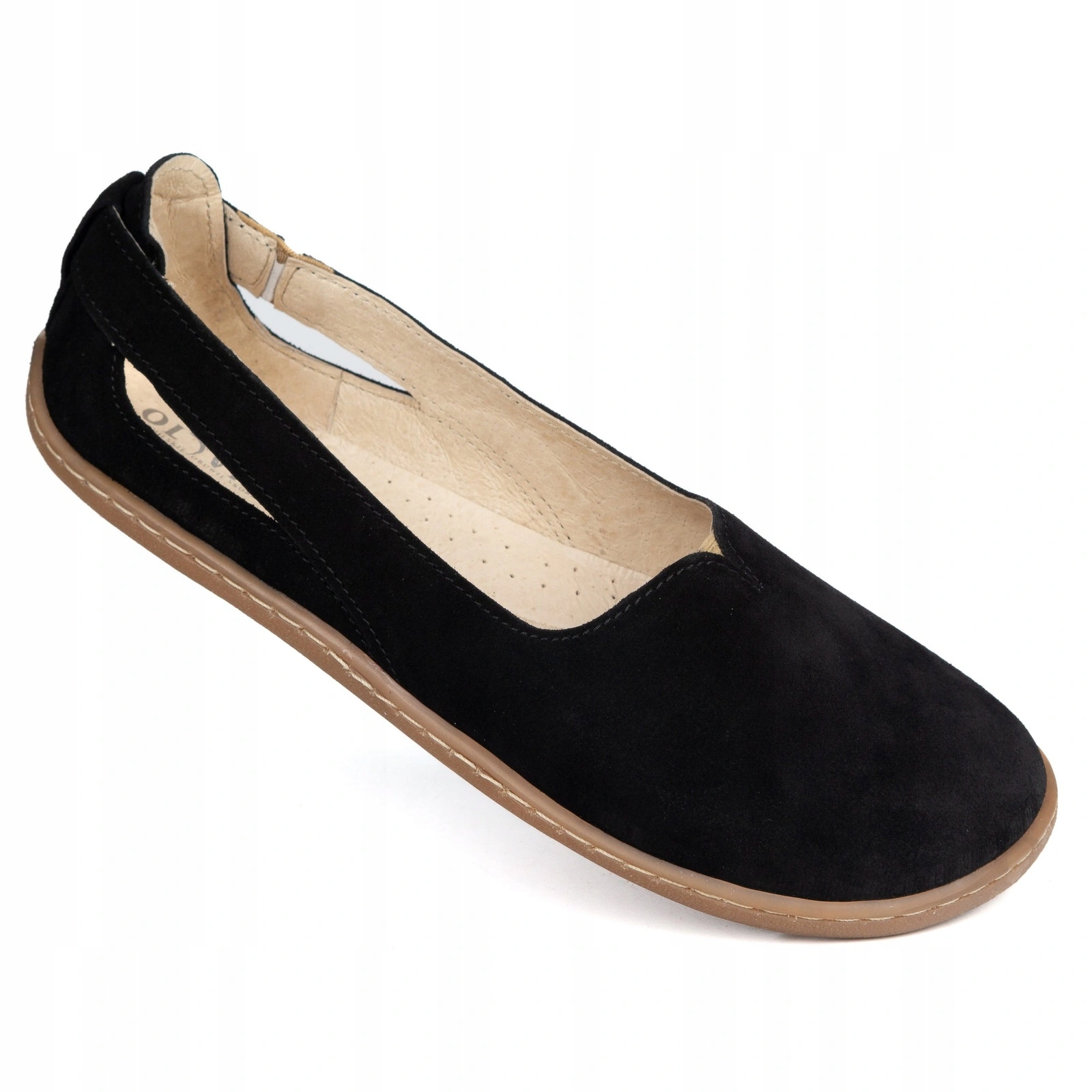 Dámské barefootové baleríny na široké chodidlo kožené Flow černé 40