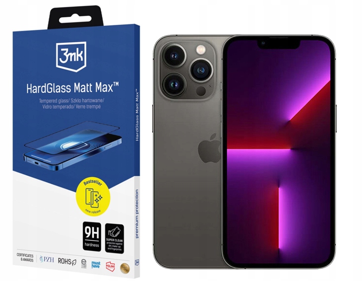 Matné Tvrzené Sklo 3MK Hardglass Matt Max pro iPhone 13 Pro Max 14+