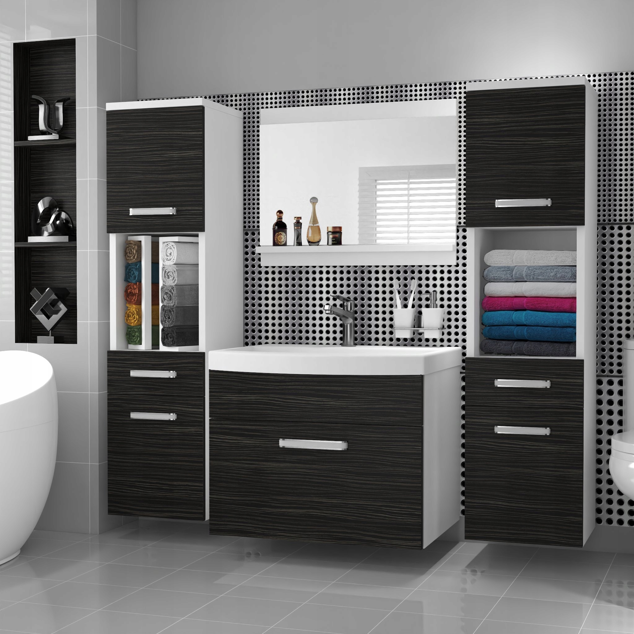 Meble łazienkowe z LUSTREM z UMYWALKĄ Wykończenie matowe