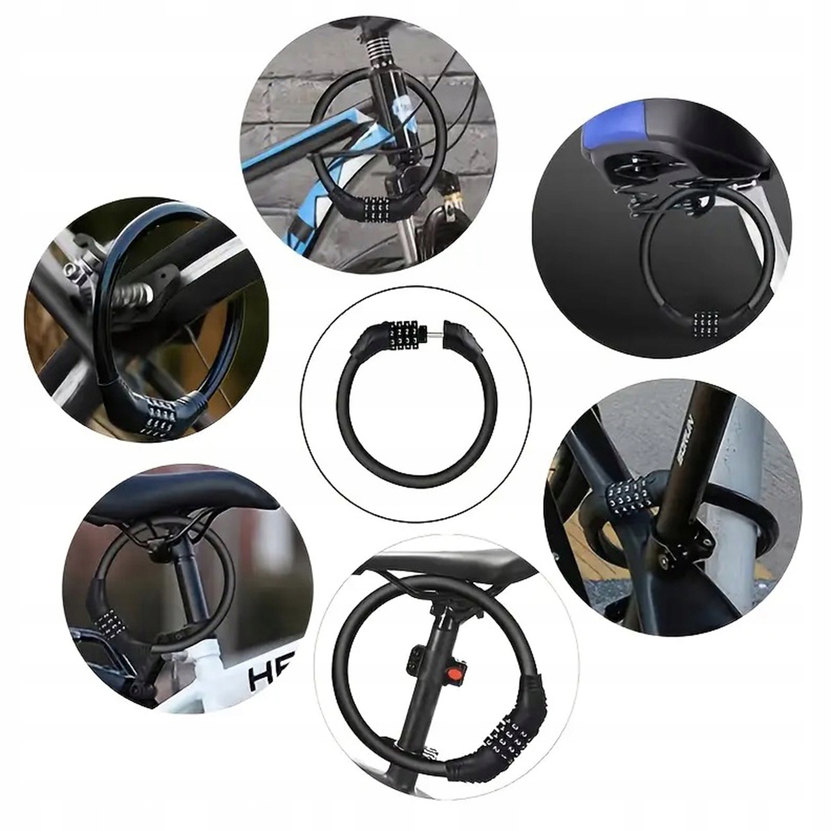 MOCNA LINKA STALOWA ZAPIĘCIE ROWEROWE NA SZYFR BLOKADA ROWEROWA KRÓTKA Model ZAPIĘCIE