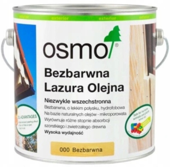 Bezbarvá Olejová Lazura Na Dřevo Hydrofobní Osmo 000 0,75 L