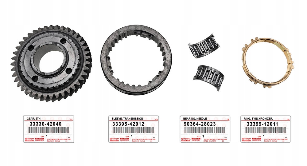PRZESUWKA ZESTAW 5 BIEG 33336-42040 + SYNCHRONIZATOR AVENSIS RAV4 ORYGINAŁ